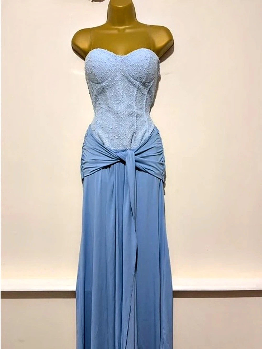Blue Strapless Maxi Dress Like New